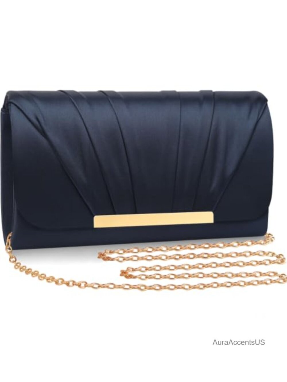 Satin Evening Clutch Envelope Handbag Wedding Prom Formal Chain Strap